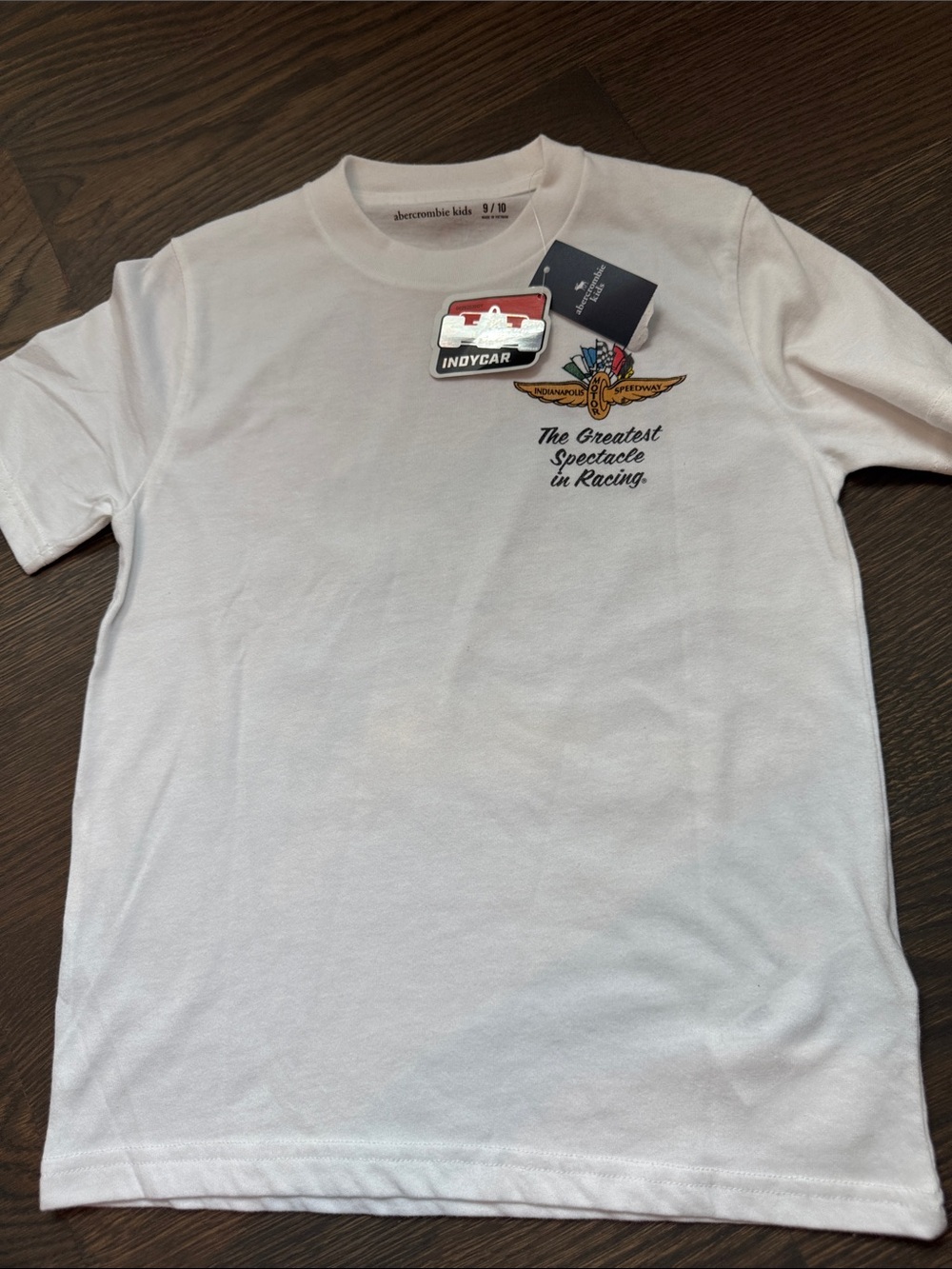 abercrombie kids White IndyCar Racing Graphic Tee